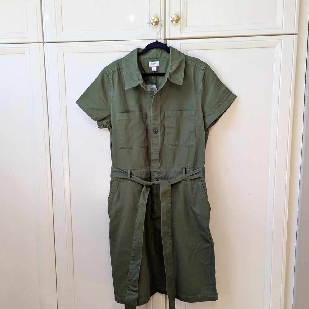 J.Crew Olive Green Belted Dress
